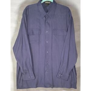 Vintage 90s 100% Silk Button Down Shirt Men’s XL Quiet Luxury